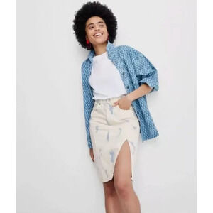 Future Collective with Gabriella‎ Women's High-Rise Midi Denim Skirt Size 4 New